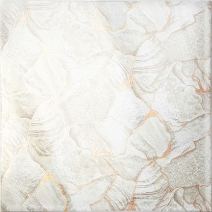 Set 6 panouri decorative autoadezive cu folie de aluminiu, efect marmura,  suprafata acoperita 1.08 m², Naimeed D7113, 60x30 cm, Bej/Gri