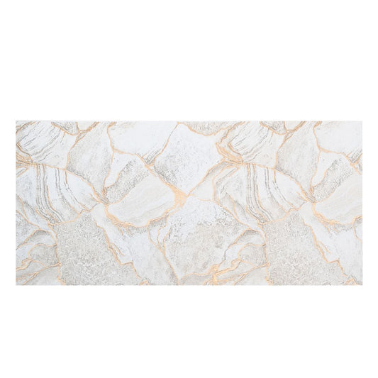 Set 6 panouri decorative autoadezive cu folie de aluminiu, efect marmura,  suprafata acoperita 1.08 m², Naimeed D7113, 60x30 cm, Bej/Gri