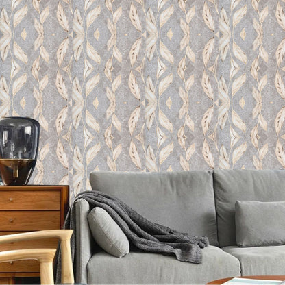 Set 6 panouri decorative autoadezive cu folie de aluminiu, efect marmura,  suprafata acoperita 1.08 m², Naimeed D7114, 60x30 cm, Gri