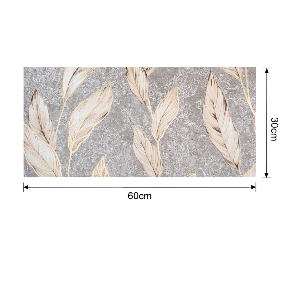 Set 6 panouri decorative autoadezive cu folie de aluminiu, efect marmura,  suprafata acoperita 1.08 m², Naimeed D7114, 60x30 cm, Gri