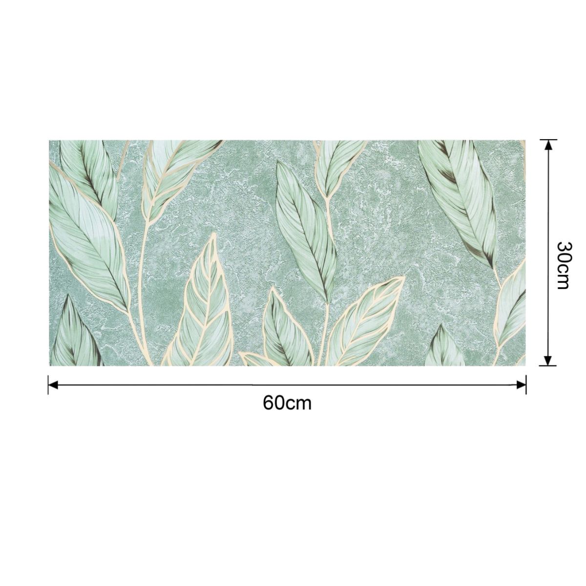 Set 6 panouri decorative autoadezive cu folie de aluminiu, efect marmura,  suprafata acoperita 1.08 m², Naimeed D7115, 60x30 cm, Verde