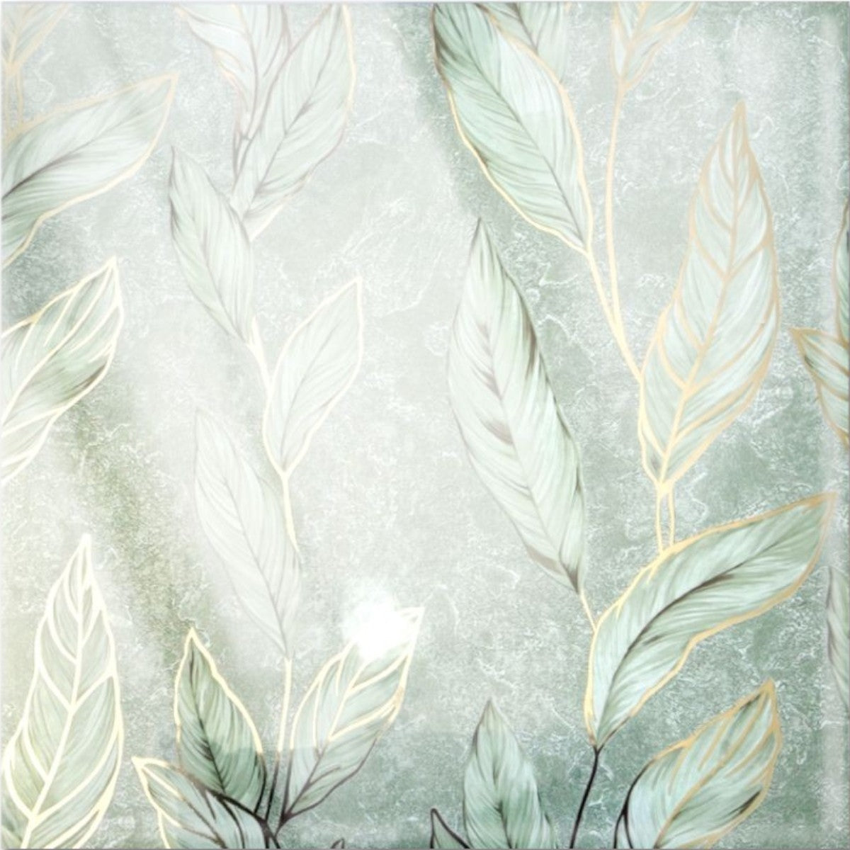 Set 6 panouri decorative autoadezive cu folie de aluminiu, efect marmura,  suprafata acoperita 1.08 m², Naimeed D7115, 60x30 cm, Verde