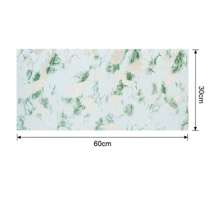 Set 6 panouri decorative autoadezive cu folie de aluminiu, efect marmura,  suprafata acoperita 1.08 m², Naimeed D7117, 60x30 cm, Verde