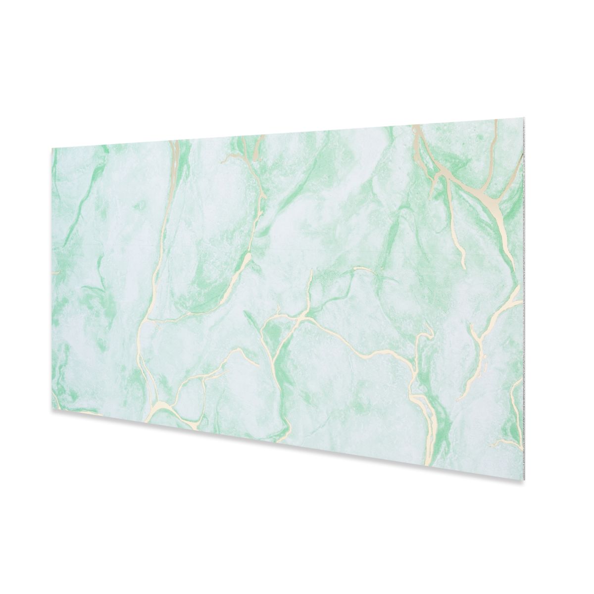 Set 6 panouri decorative autoadezive cu folie de aluminiu, efect marmura,  suprafata acoperita 1.08 m², Naimeed D7122, 60x30 cm, Verde deschis