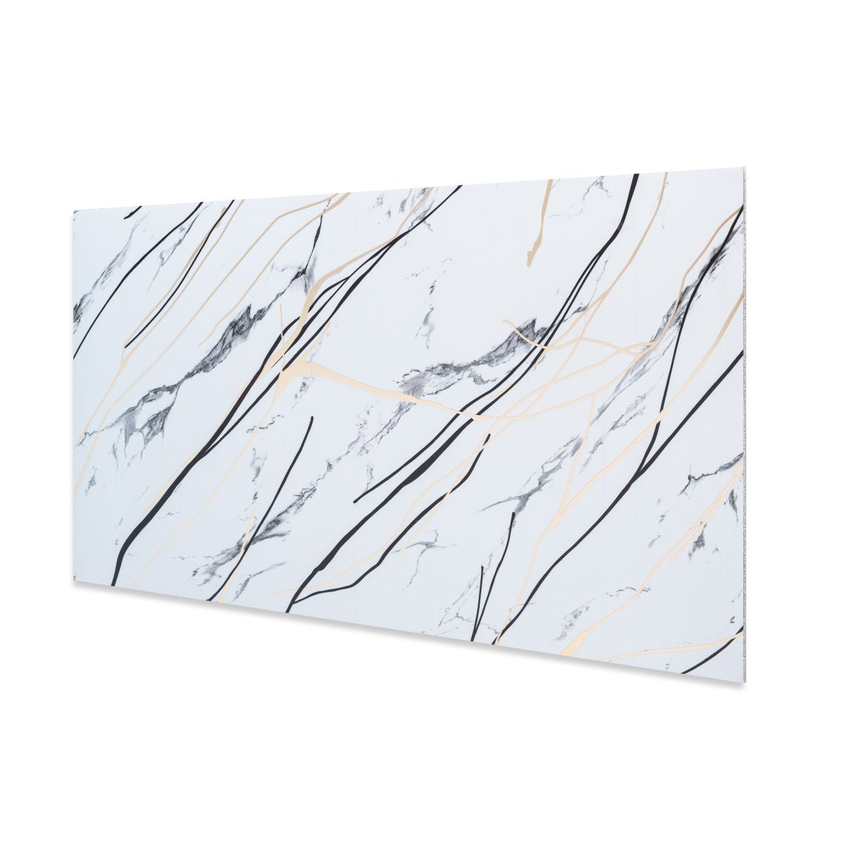 Set 6 panouri decorative autoadezive cu folie de aluminiu, efect marmura,  suprafata acoperita 1.08 m², Naimeed D7123, 60x30 cm, Gri deschis