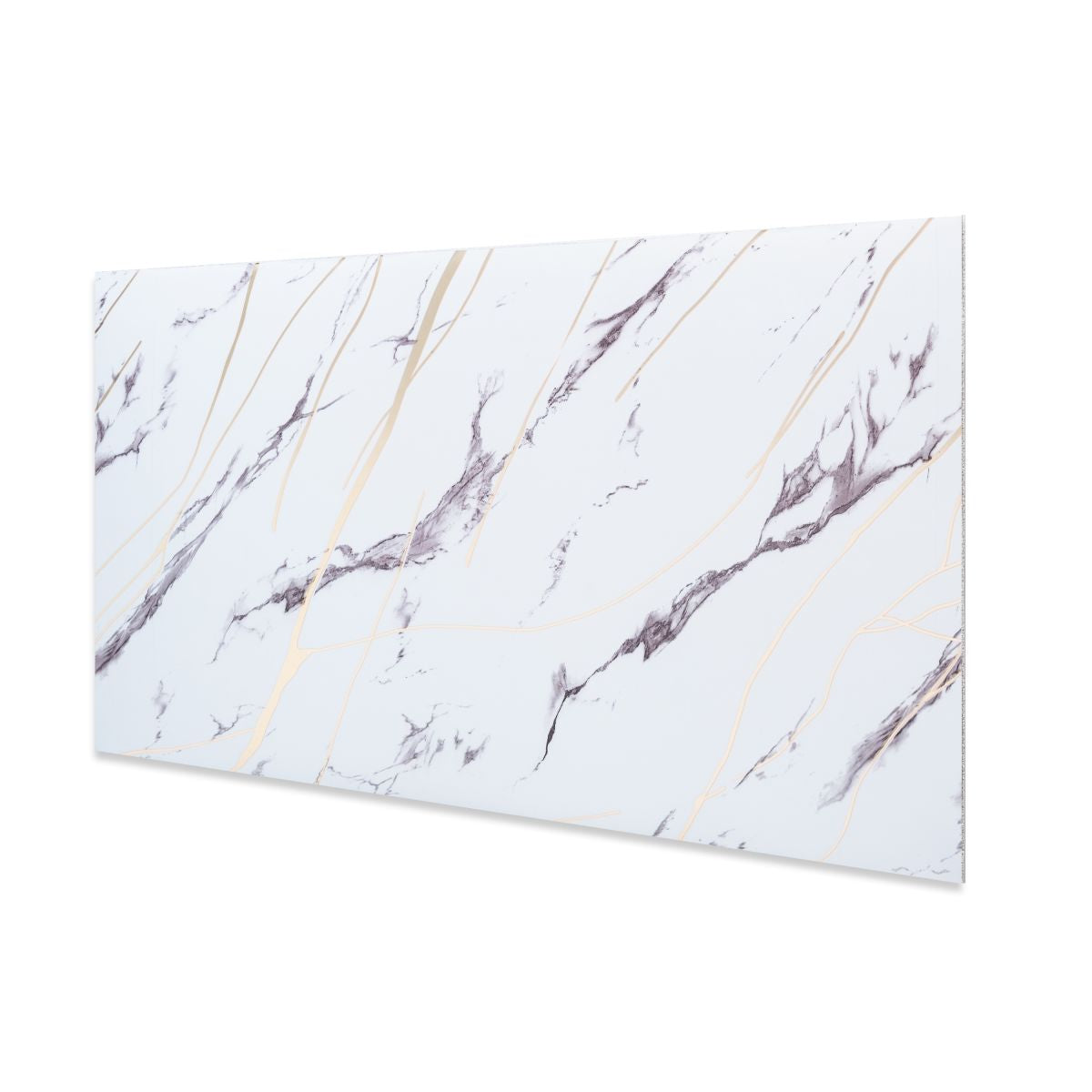 Set 6 panouri decorative autoadezive cu folie de aluminiu, efect marmura,  suprafata acoperita 1.08 m², Naimeed D7124, 60x30 cm, Alb
