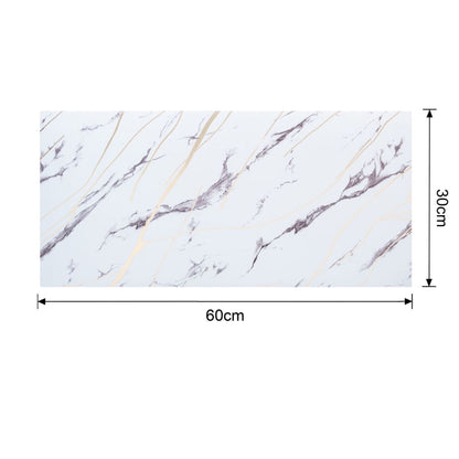 Set 6 panouri decorative autoadezive cu folie de aluminiu, efect marmura,  suprafata acoperita 1.08 m², Naimeed D7124, 60x30 cm, Alb