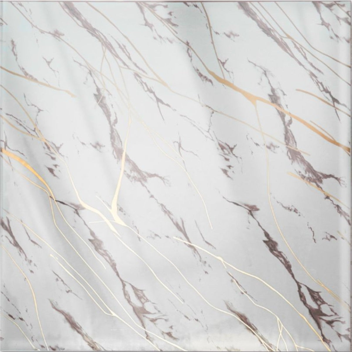 Set 6 panouri decorative autoadezive cu folie de aluminiu, efect marmura,  suprafata acoperita 1.08 m², Naimeed D7124, 60x30 cm, Alb