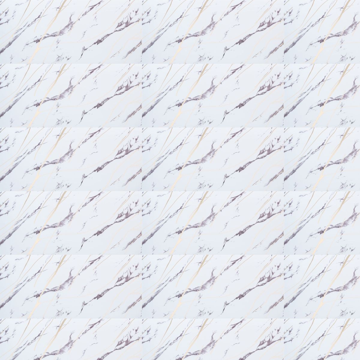Set 6 panouri decorative autoadezive cu folie de aluminiu, efect marmura,  suprafata acoperita 1.08 m², Naimeed D7124, 60x30 cm, Alb
