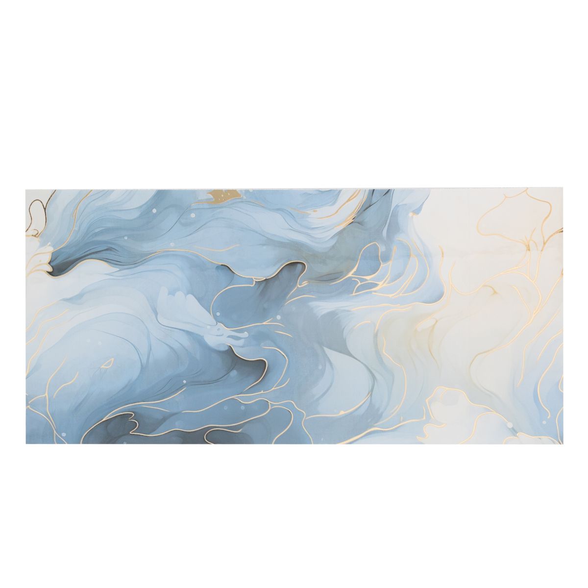 Set 6 panouri decorative autoadezive cu folie de aluminiu, efect marmura,  suprafata acoperita 1.08 m², Naimeed D7130, 60x30 cm, Albastru deschis