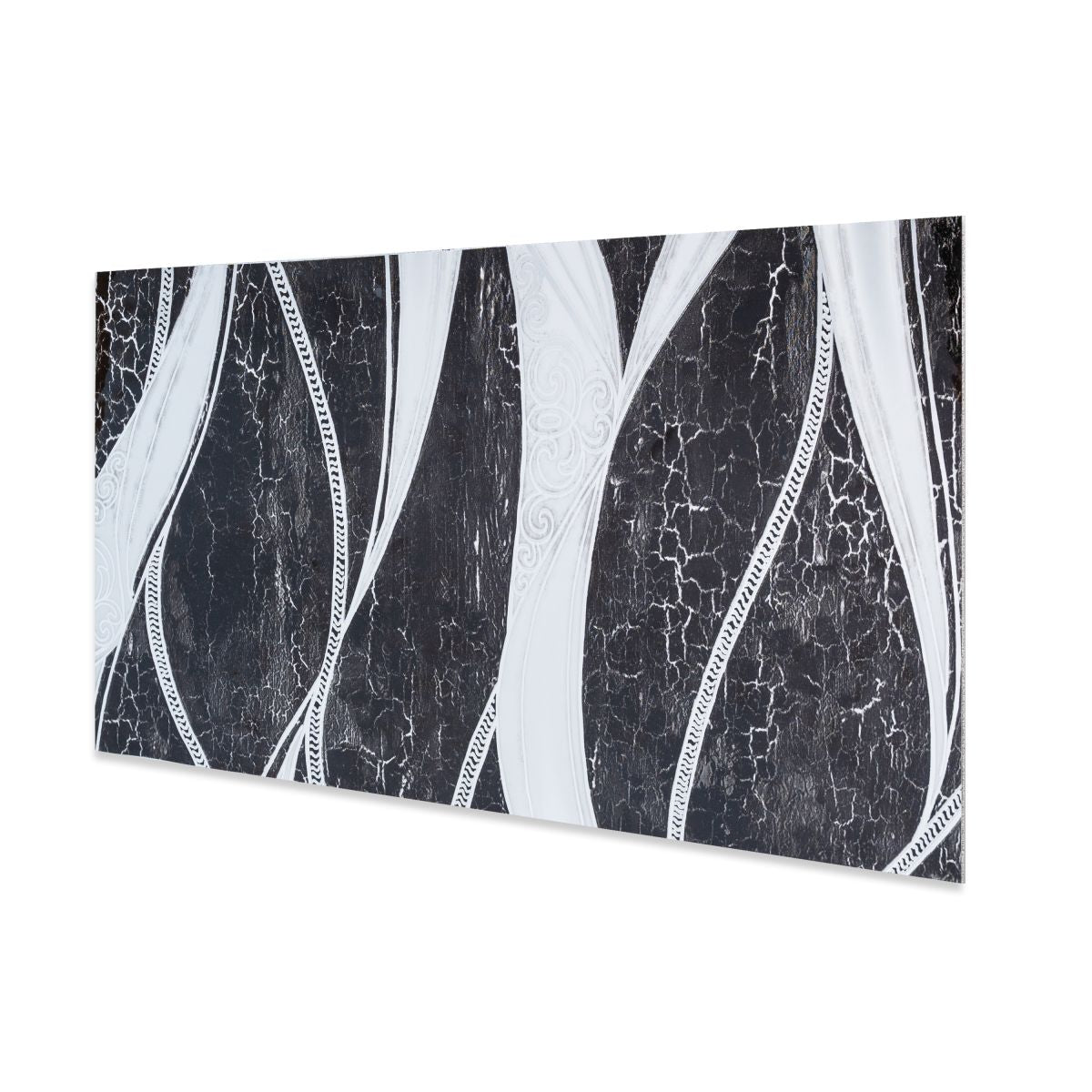 Set 6 panouri decorative autoadezive cu folie de aluminiu, efect marmura,  suprafata acoperita 1.08 m², Naimeed D7132, 60x30 cm, Negru