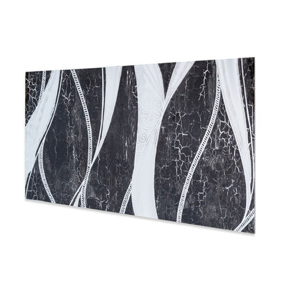 Set 6 panouri decorative autoadezive cu folie de aluminiu, efect marmura,  suprafata acoperita 1.08 m², Naimeed D7132, 60x30 cm, Negru