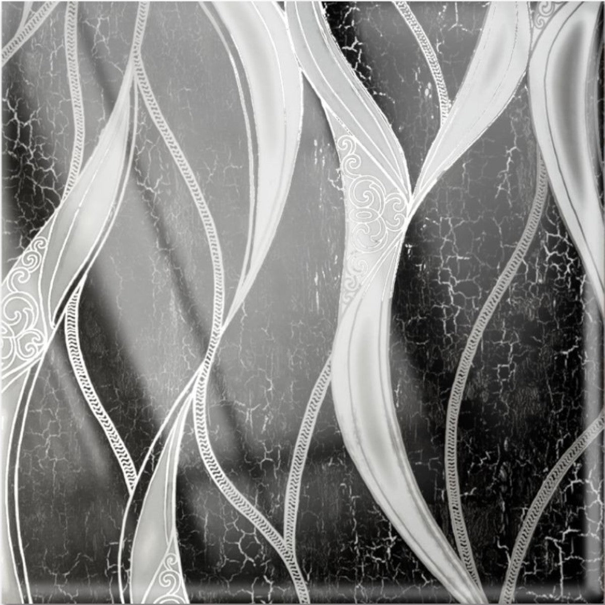 Set 6 panouri decorative autoadezive cu folie de aluminiu, efect marmura,  suprafata acoperita 1.08 m², Naimeed D7132, 60x30 cm, Negru