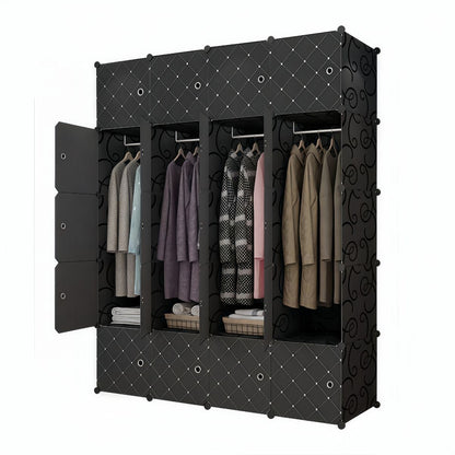 Dulap Modular, 20 Usi, Naimeed D7136, 180x145x37cm, Negru