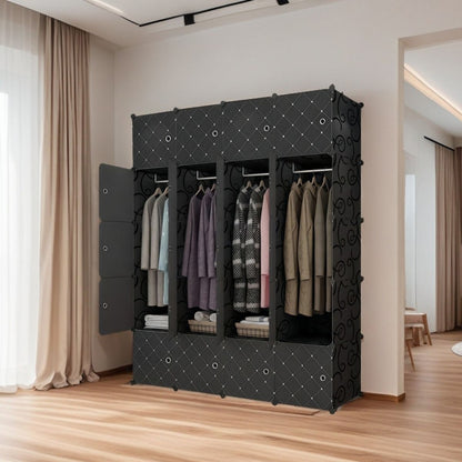 Dulap Modular, 20 Usi, Naimeed D7136, 180x145x37cm, Negru