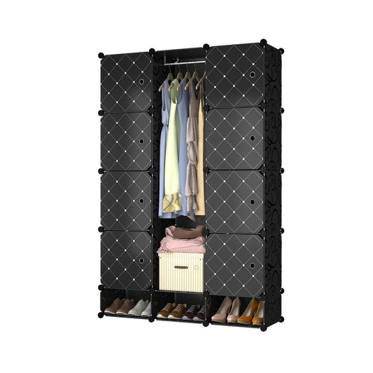 Dulap Modular, 8 Usi, Naimeed D7137, 162x110x37cm, Negru