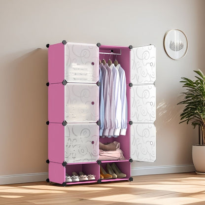 Dulap Modular, 6 Usi, Naimeed D7138, 127x75x37cm, Roz
