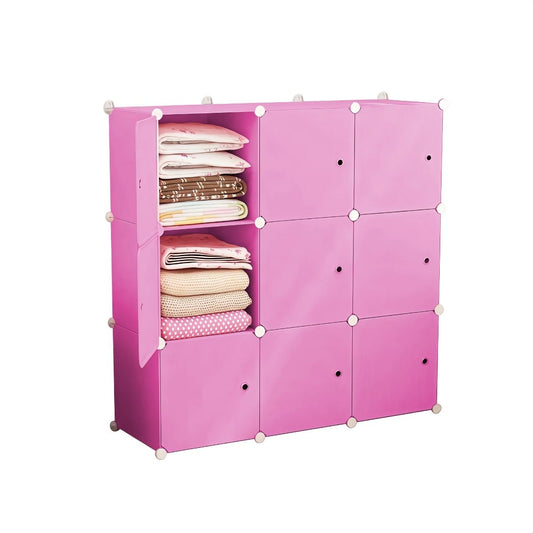 Dulap Modular, 9 Usi, Naimeed D7141, 110x110x37cm, Roz