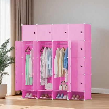 Dulap Modular, 16 Usi, Naimeed D7142, 162x145x37cm, Roz