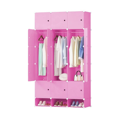 Dulap Modular, 15 Usi, Naimeed, D7144, 197x110x37cm, Roz