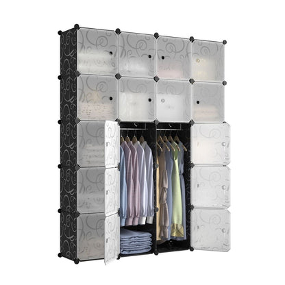 Dulap Modular, 20 Usi, Naimeed D7149, 110x110x37cm, Negru