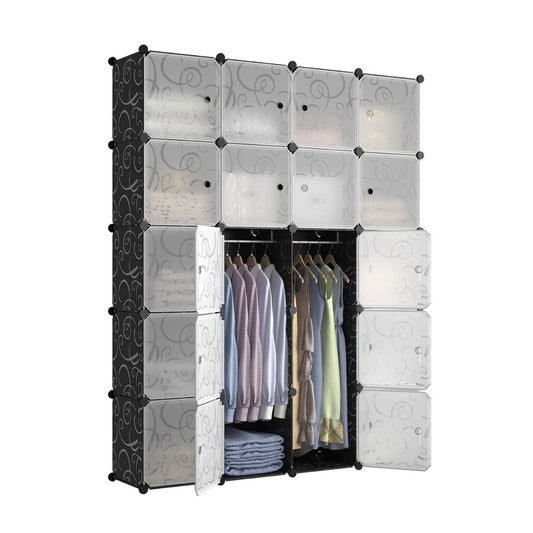 Dulap Modular, 20 Usi, Naimeed D7149, 110x110x37cm, Negru