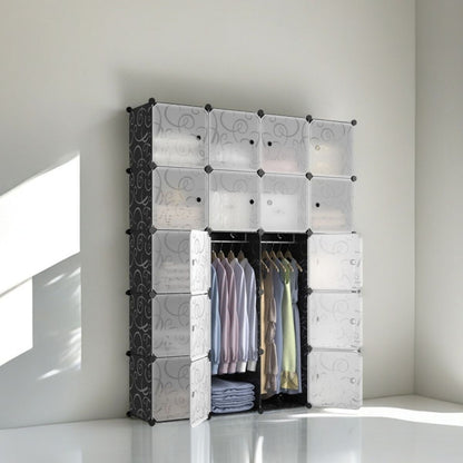 Dulap Modular, 20 Usi, Naimeed D7149, 110x110x37cm, Negru