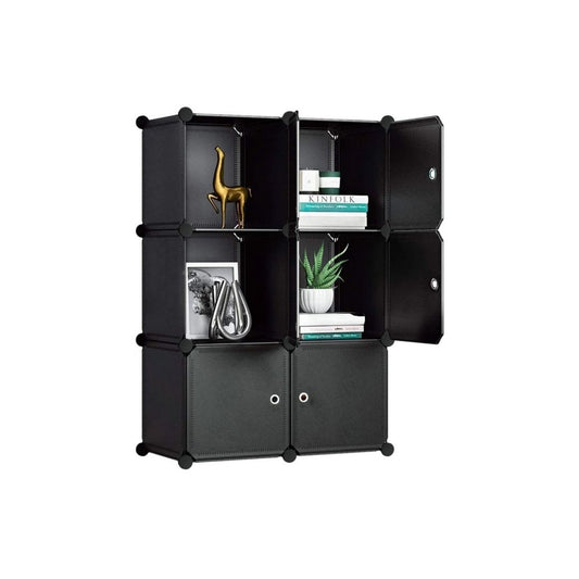 Dulap Modular, 6 Usi, Naimeed D7150, 110x110x37cm, Negru