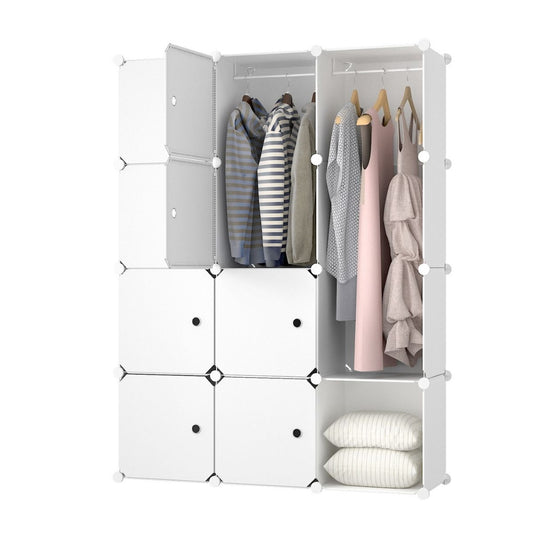 Dulap Modular, Naimeed 12 Usi, D7153, 145x110x37cm , Alb