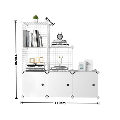 Dulap Modular, 3 Usi, Naimeed D7156, 110x110x37cm , Alb