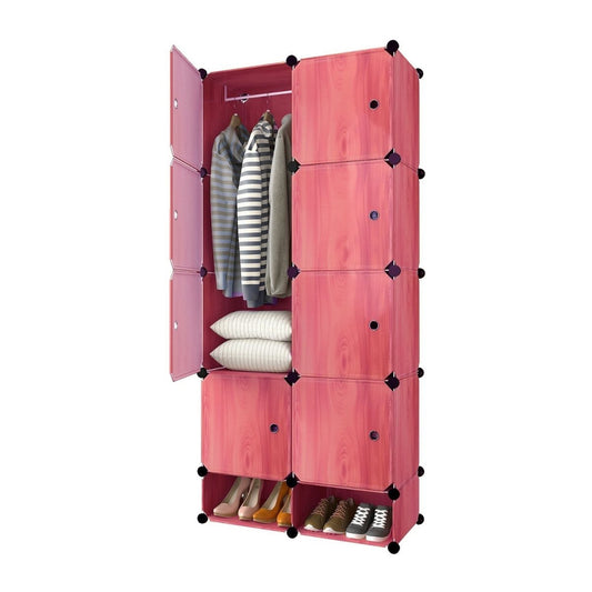 Dulap Modular, 8 Usi, Naimeed D7157, 162x75x37cm, Coral