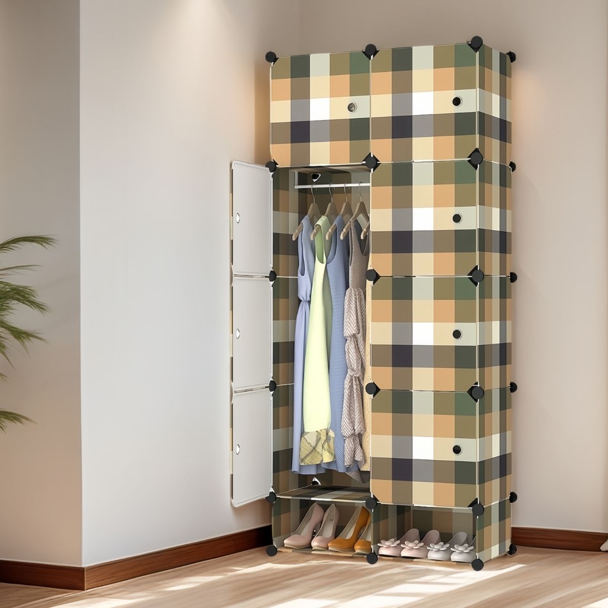 Dulap Modular, 8 Usi, Naimeed D7161, 162x75x37cm ,Verde