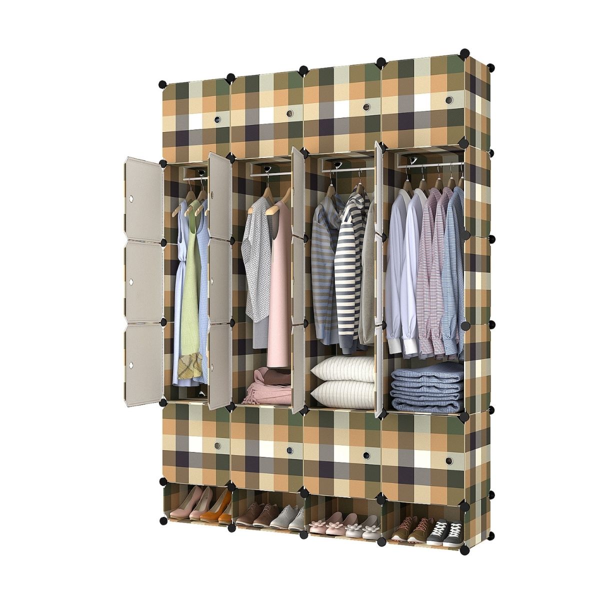 Dulap Modular, 20 Usi, Naimeed D7162, 197x145x37cm ,Verde