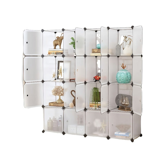 Dulap Modular, 16 Usi, Naimeed D7168, 145x145x37cm , Alb