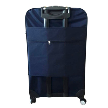 Troler voiaj, Mic, Naimeed D7176, 4 roti duble 360 grade, material textil, inchidere cifru, Albastru, 36x22x55cm