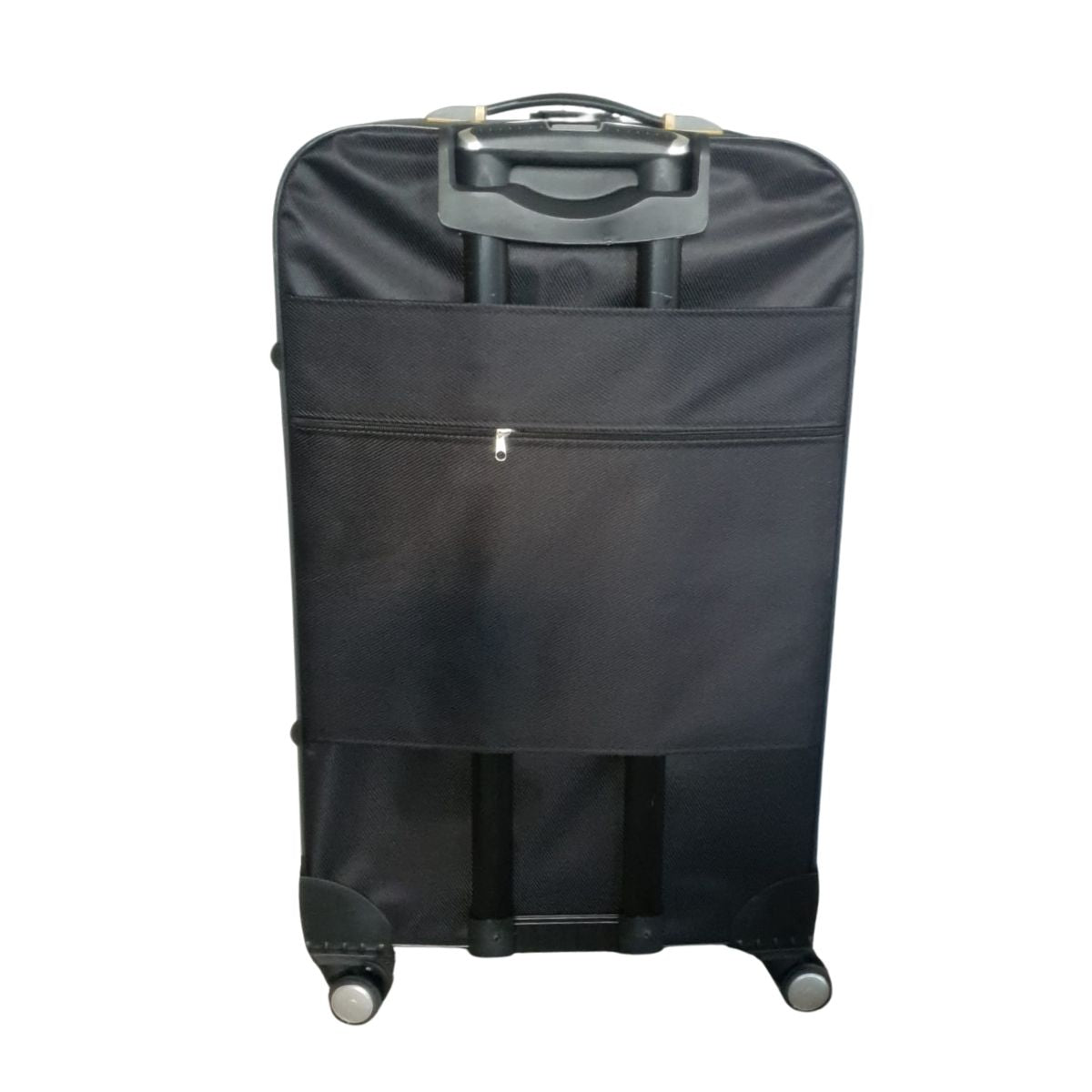 Troler voiaj, Mic, Naimeed D7180, 4 roti duble 360 grade, material textil, inchidere cifru, Negru, 36x22x55cm