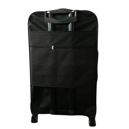 Troler voiaj, Mare, Naimeed D7180, 4 roti duble 360 grade, material textil, inchidere cifru, Negru, 45x28x75cm