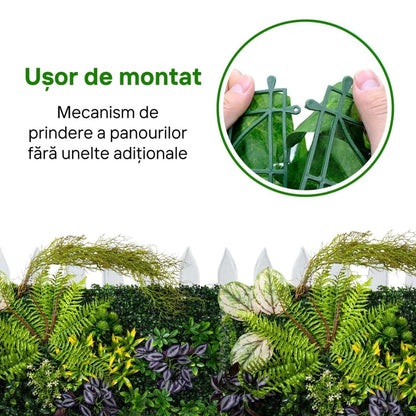 Panou din plante artificiale, cu frunze, Naimeed D7201, Verde, 100X50 cm