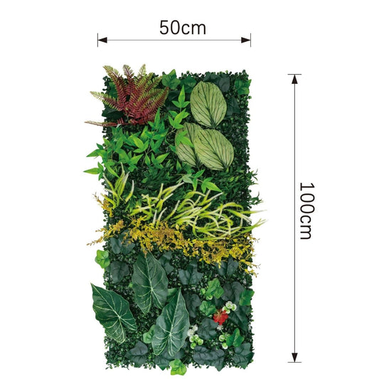Panou din plante artificiale, cu frunze, Naimeed D7203, Verde, 100X50 cm