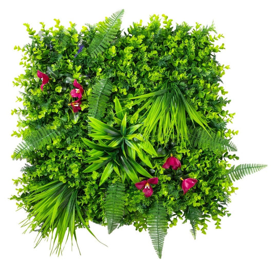 Panou din plante artificiale, cu frunze, Naimeed D7206, Verde, 50X50 cm