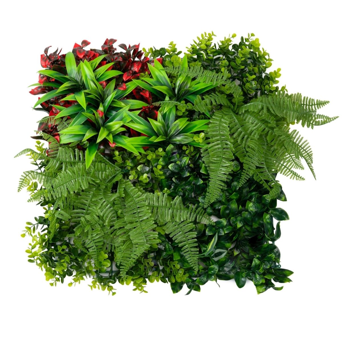 Panou din plante artificiale, cu frunze, Naimeed D7207, Verde, 50X50 cm