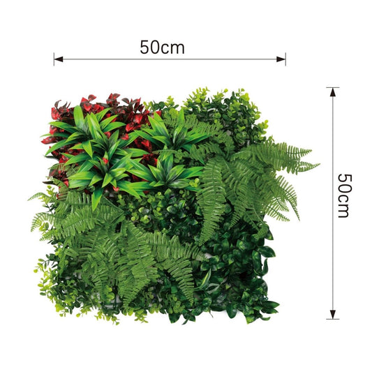 Panou din plante artificiale, cu frunze, Naimeed D7207, Verde, 50X50 cm