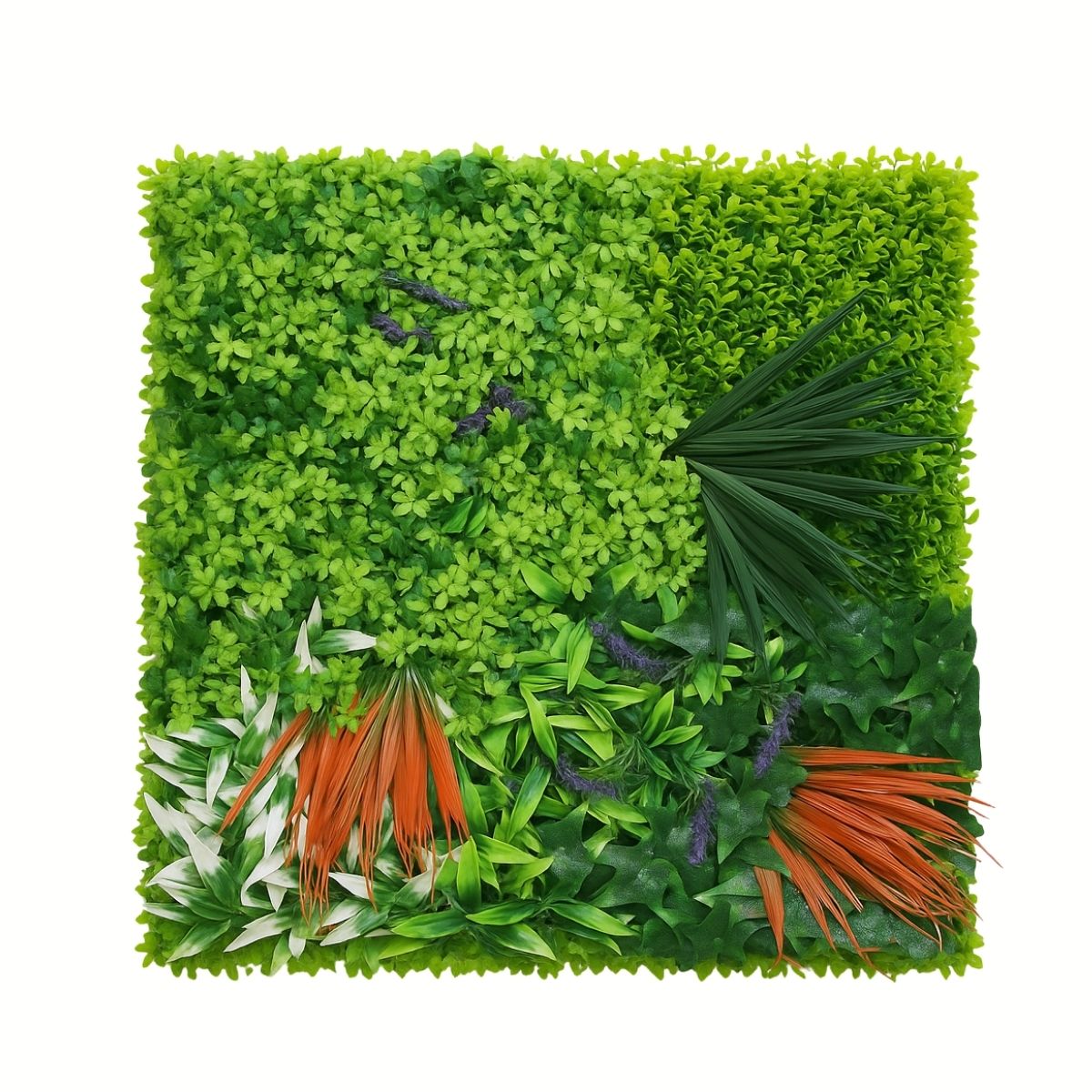 Panou din plante artificiale, cu frunze, Naimeed D7209, Verde, 50X50 cm