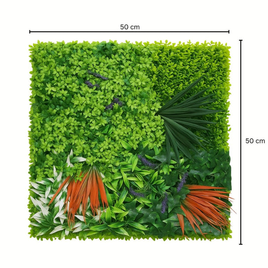 Panou din plante artificiale, cu frunze, Naimeed D7209, Verde, 50X50 cm