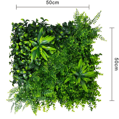 Panou din plante artificiale, cu frunze, Naimeed D7210, Verde, 50X50 cm