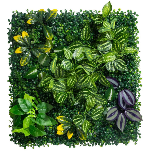 Panou din plante artificiale, cu frunze, Naimeed D7211, Verde, 50X50 cm