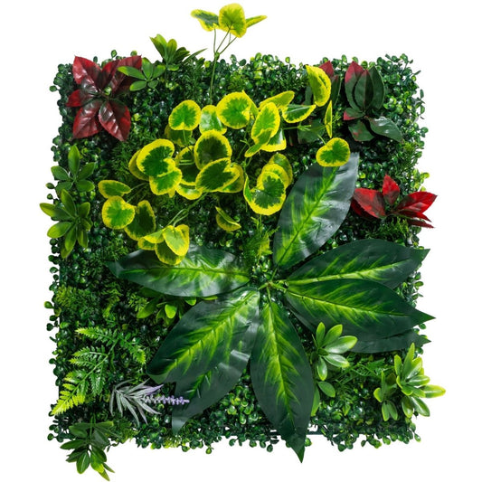 Panou din plante artificiale, cu frunze, Naimeed D7212, Verde, 50X50 cm