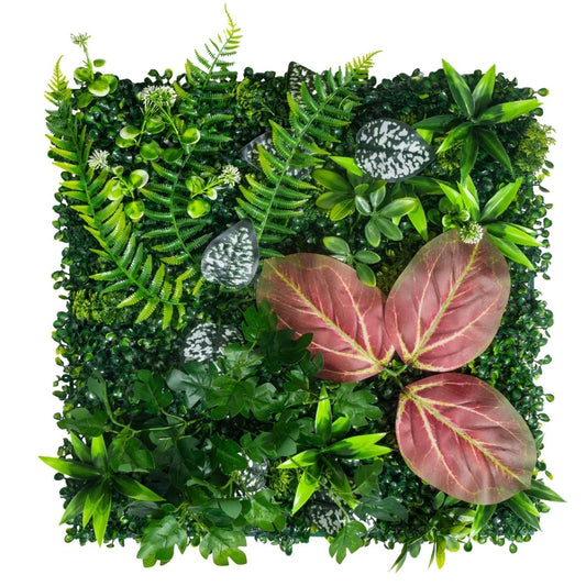Panou din plante artificiale, cu frunze, Naimeed D7213, Verde, 50X50 cm