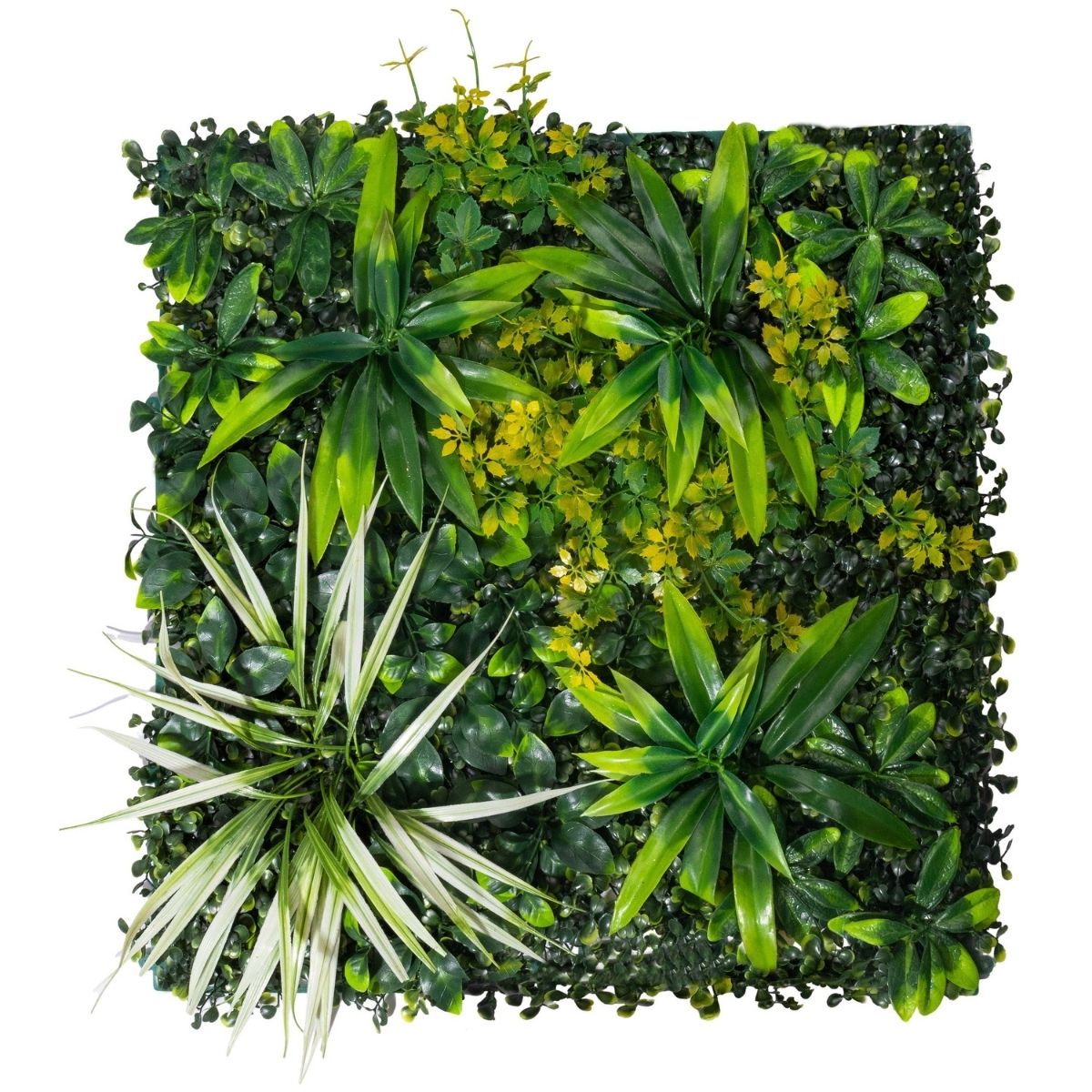 Panou din plante artificiale, cu frunze, Naimeed D7214, Verde, 50X50 cm