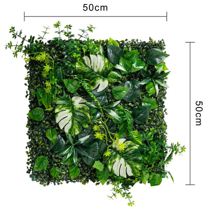 Panou din plante artificiale, cu frunze, Naimeed D7216, Verde, 50X50 cm